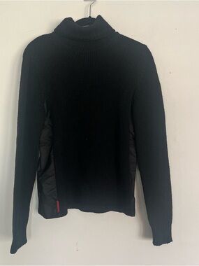 Prada Black Turtleneck Knit Sweater